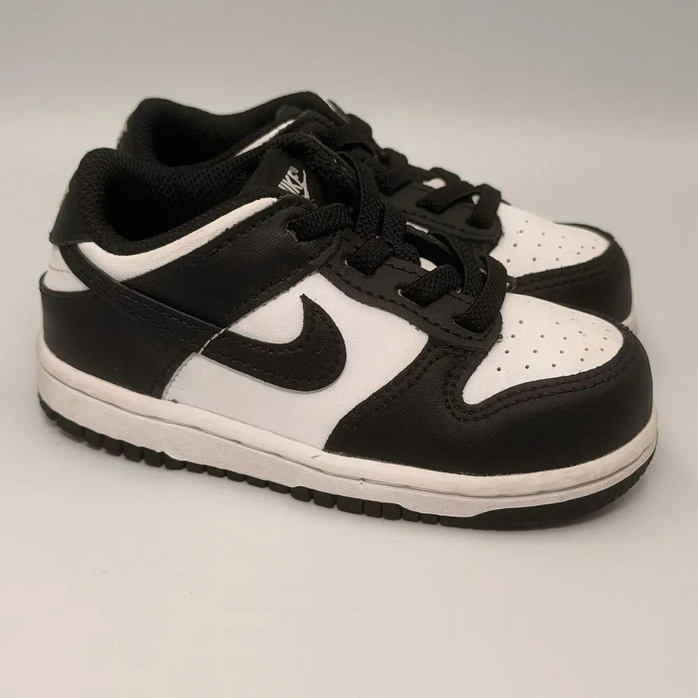 Nike Dunk Low Panda Black White Toddler Size 8C CW1589-100 Kids Sneakers